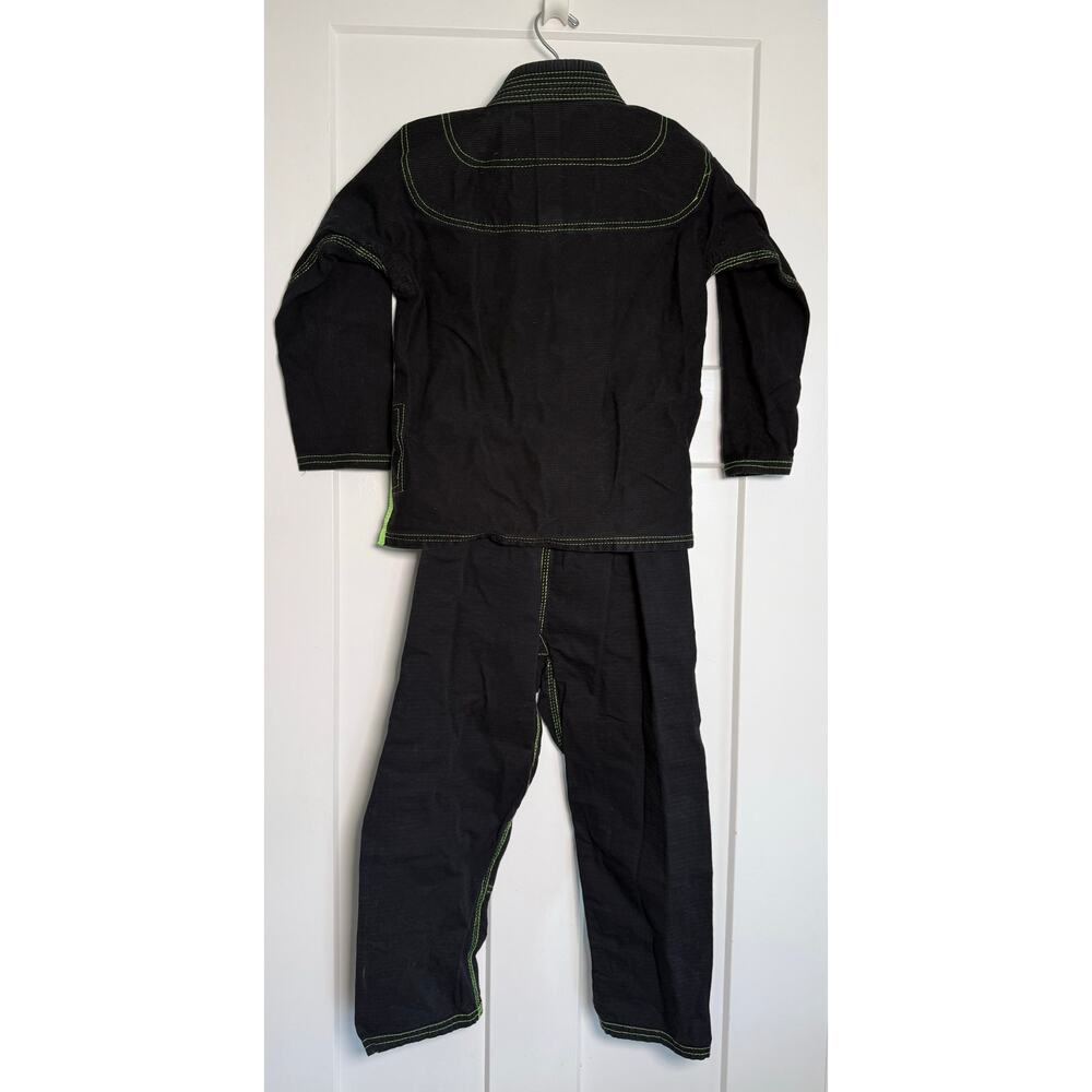 HAWK BRAZILIAN JIU-JITSU Martial Arts BJJ GI & Bottom Youth Size K1 Black Green - Picture 2 of 12